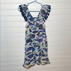 Cat and Jack Colorful Fish Print Dress with Tassels